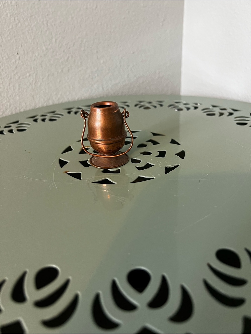 Vtg Miniature Copper Brass Pot Made In Holland